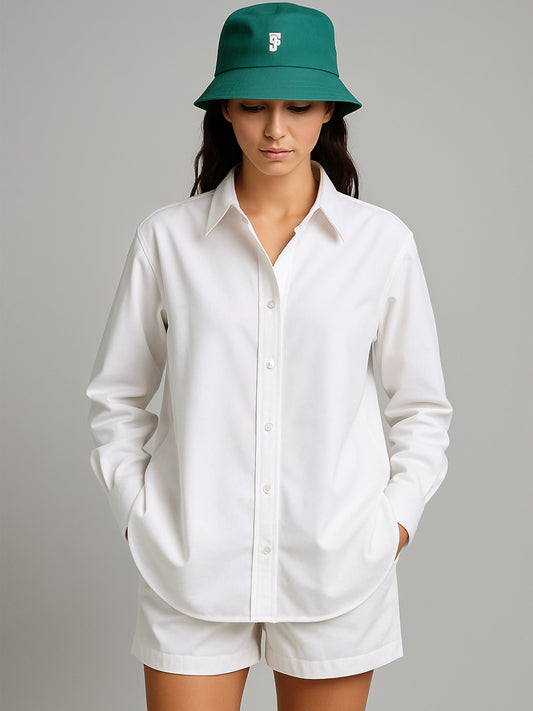 Women White Poplin Oversized Shirt