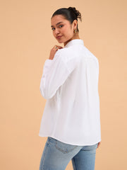 Women White Poplin Oversized Shirt