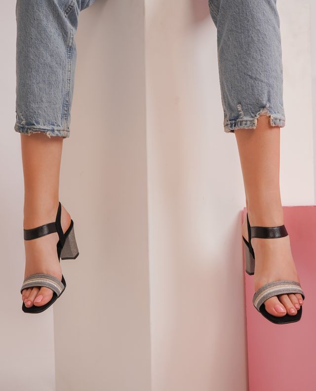 Fashion Backstrap Sandal 3 inches Block Heels
