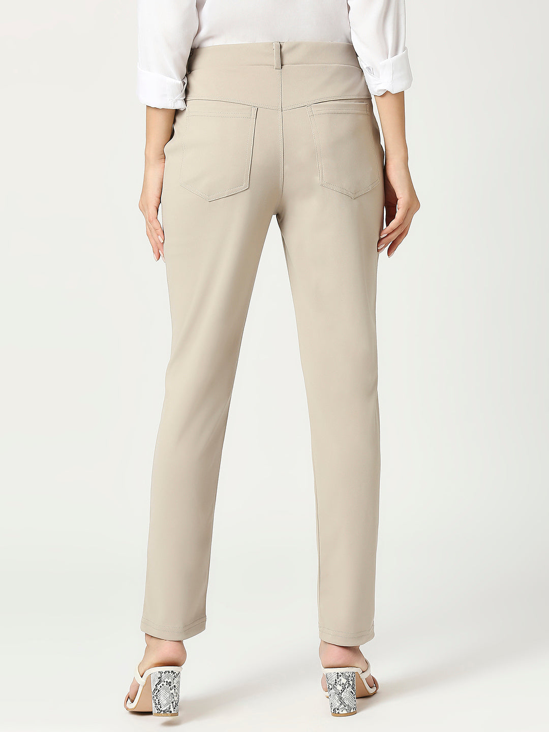 women sharp slim fit cotton formal trouser 2