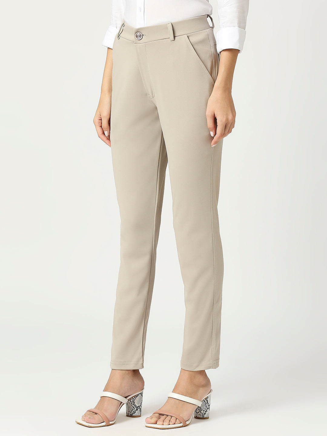 women sharp slim fit cotton formal trouser 2