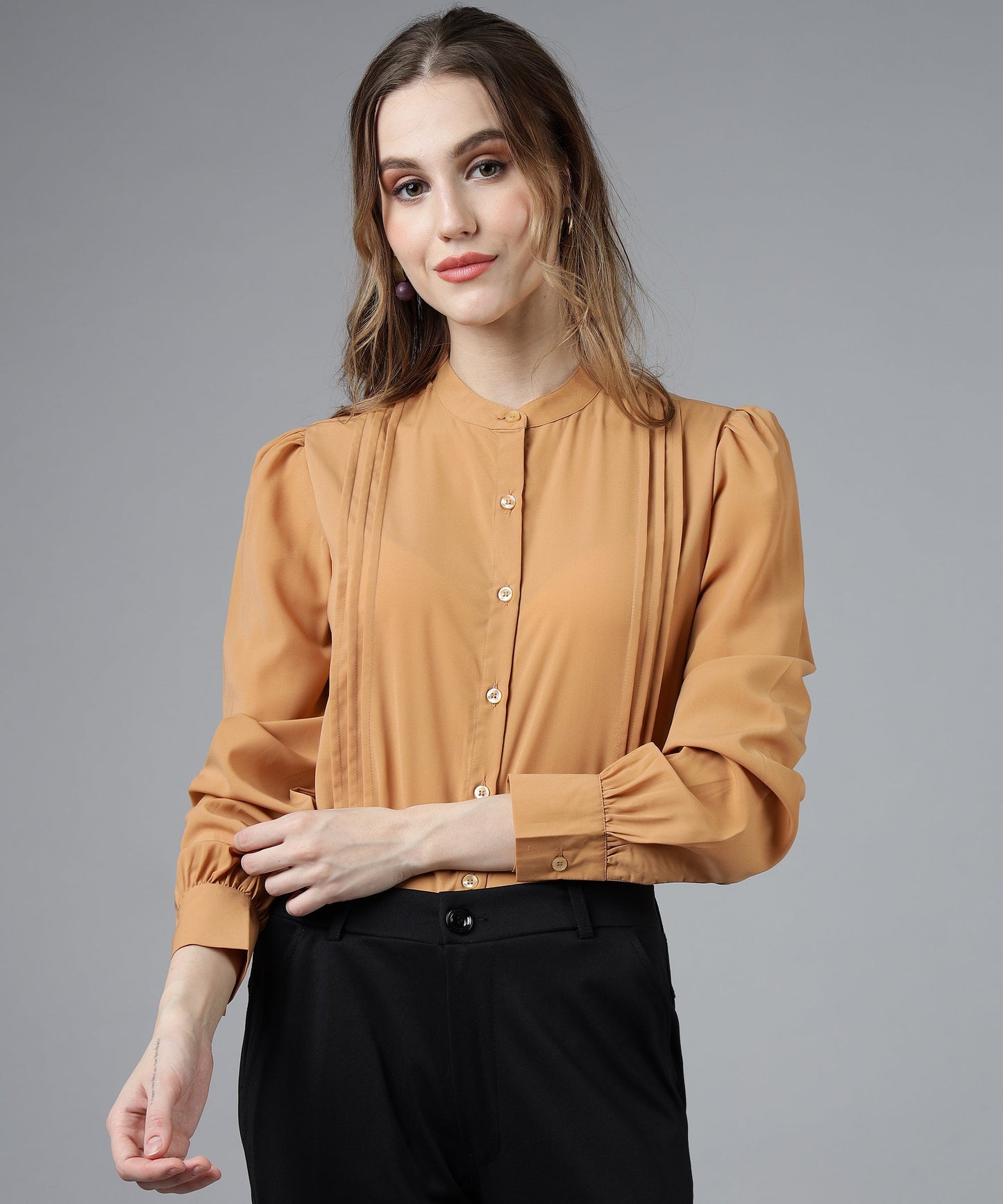 womens pleated formal shirts 4