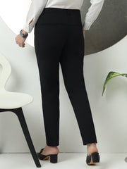women tapered fit high waist office wear trousers
