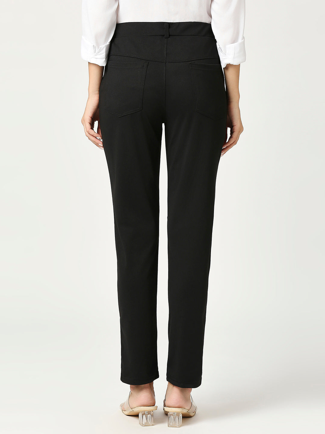 women sharp slim fit cotton formal trouser 2