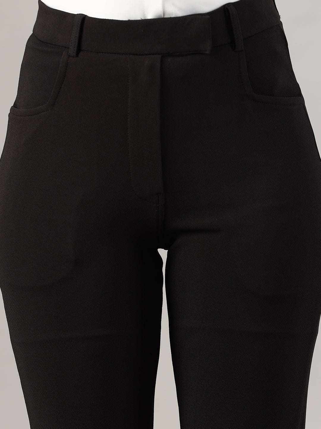 womens work straight high rise wrinkle free formal beige trousers