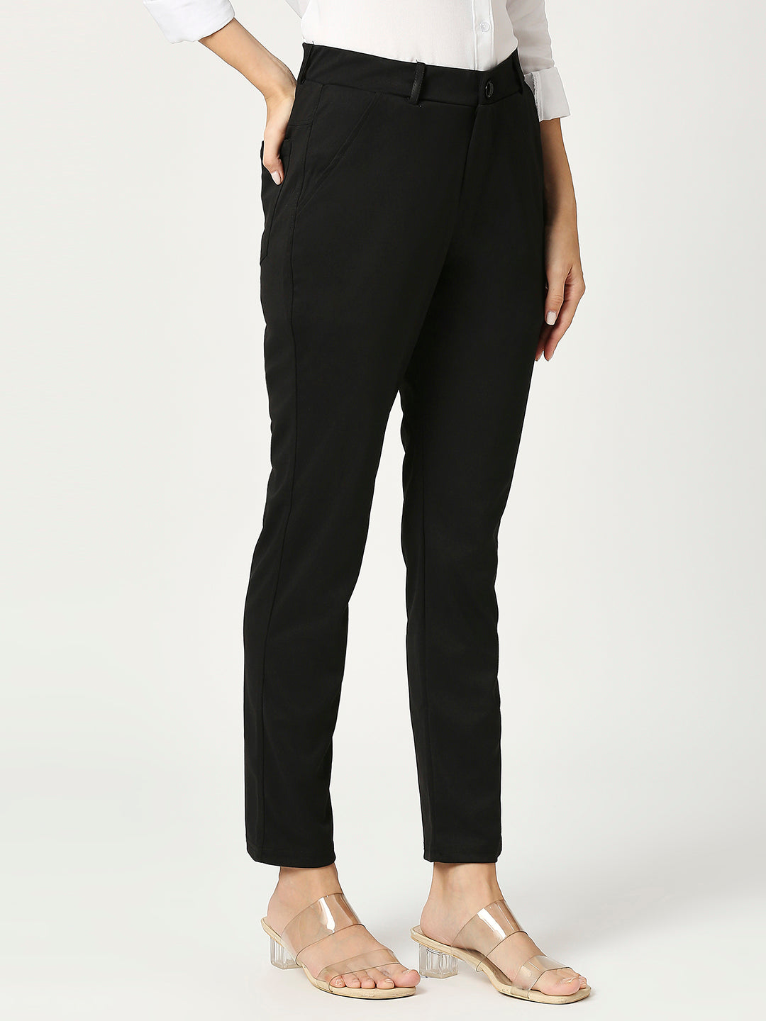 women sharp slim fit cotton formal trouser 2