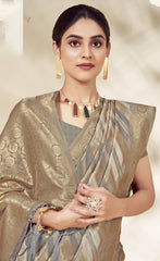Charming Grey Color CottonSilk Saree