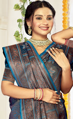 Vintage Wine Color Satin Silk Saree