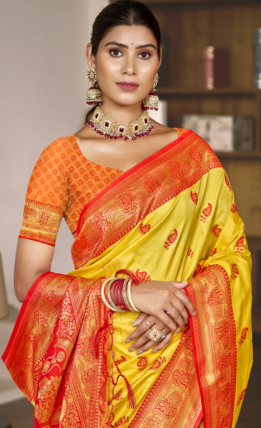Silk Yellow Chaitanya Silk Saree