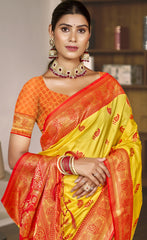 Silk Yellow Chaitanya Silk Saree