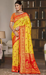 Silk Yellow Chaitanya Silk Saree