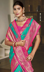 Silk Teal Green Chaitanya Silk Saree