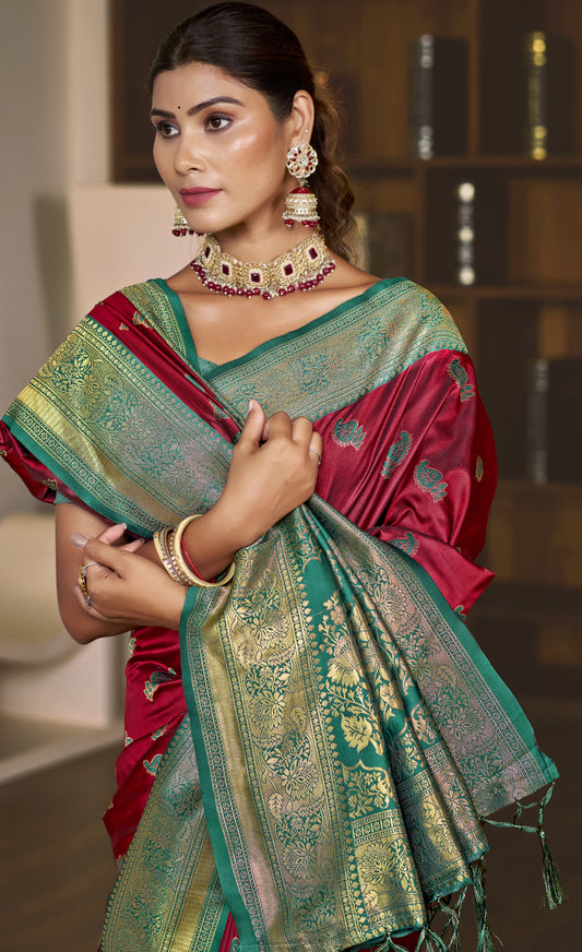 Silk Magenta Chaitanya Silk Saree
