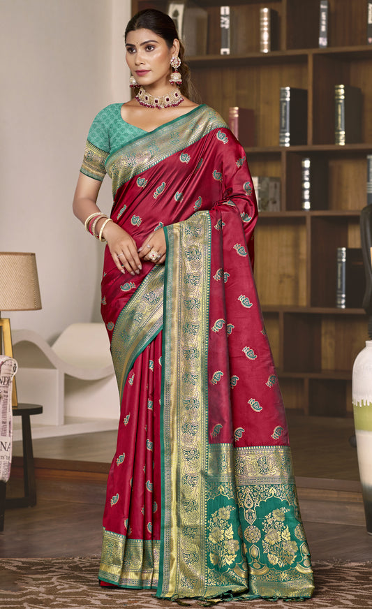 Silk Magenta Chaitanya Silk Saree