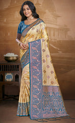 Silk Beige Leela Silk Saree