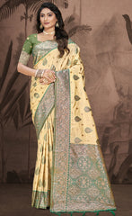 Silk Beige Leela Silk Saree