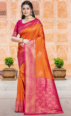 Silk Orange Madhuram Silk Saree