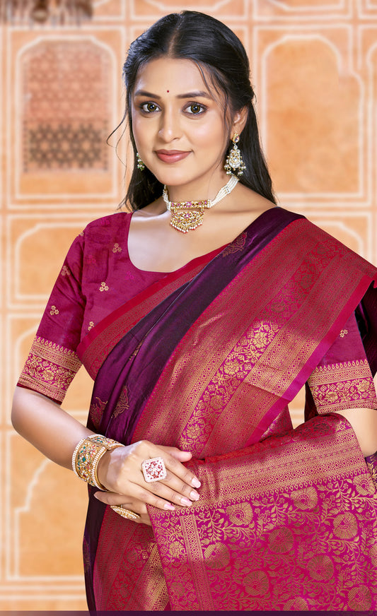 Silk Wine Madhuram Silk Saree