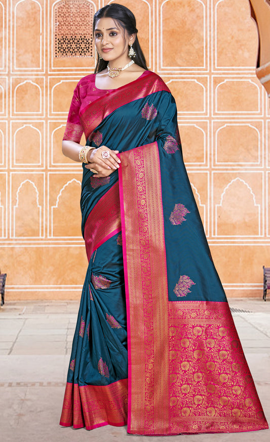 Silk Blue Madhuram Silk Saree