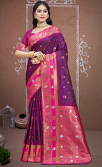 Majesty Orange Color Soft Silk Saree