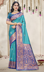 Ideal Sky Blue Color Soft Silk Saree