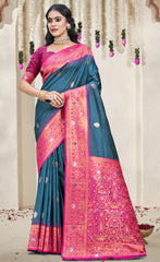 Ideal Sky Blue Color Soft Silk Saree