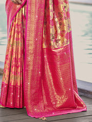 Sangam - Pink Silk Woven Work Traditional Saree