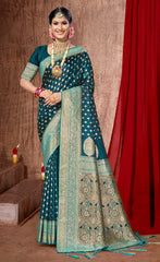 Charming Sea Green Color Silk Saree