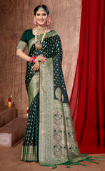 Charming Sea Green Color Silk Saree