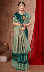 Charming Sea Green Color Silk Saree