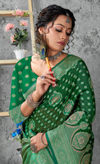 Bewitching Red Color Organza Saree