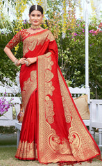 Charming Purple Color Banarasi Silk Saree
