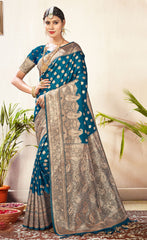 Splendid Purple Color Banarasi Silk Saree