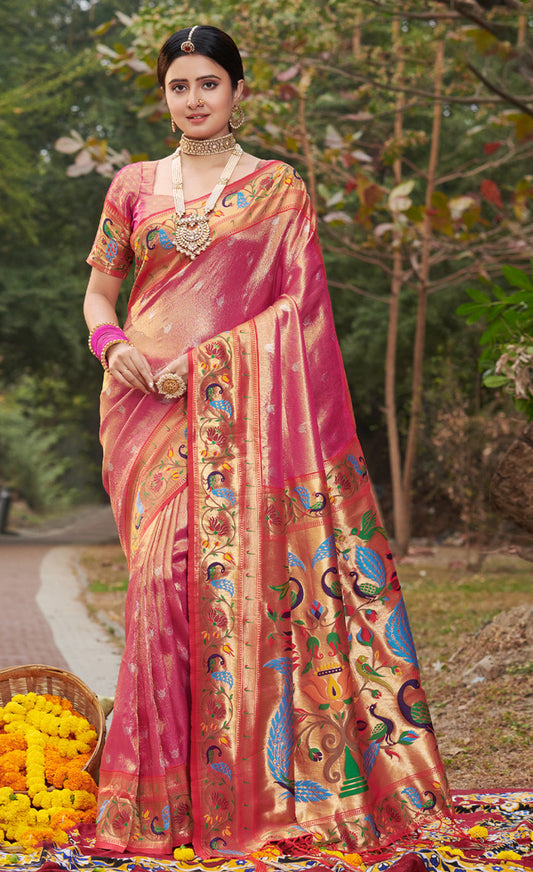 The Timeless Elegance of Pink Paithani Silk Sarees