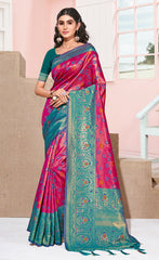Pleasing Pink Color Kanjivaram Silk Saree