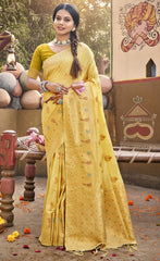 Deep Light Green Color Cotton Silk Saree
