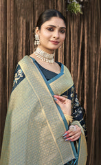 Exceptional Brown Color Satin Silk Saree
