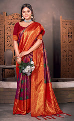 Attractive Pink Color Kanjivaram Silk Saree