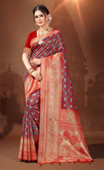 Stunning Multi Color Color Patola Silk Saree