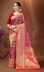 Stunning Multi Color Color Patola Silk Saree