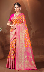 Stunning Multi Color Color Patola Silk Saree