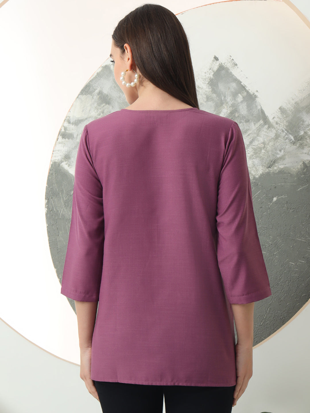 womens cool stylish round neck solid plain top