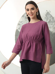 womens cool stylish round neck solid plain top