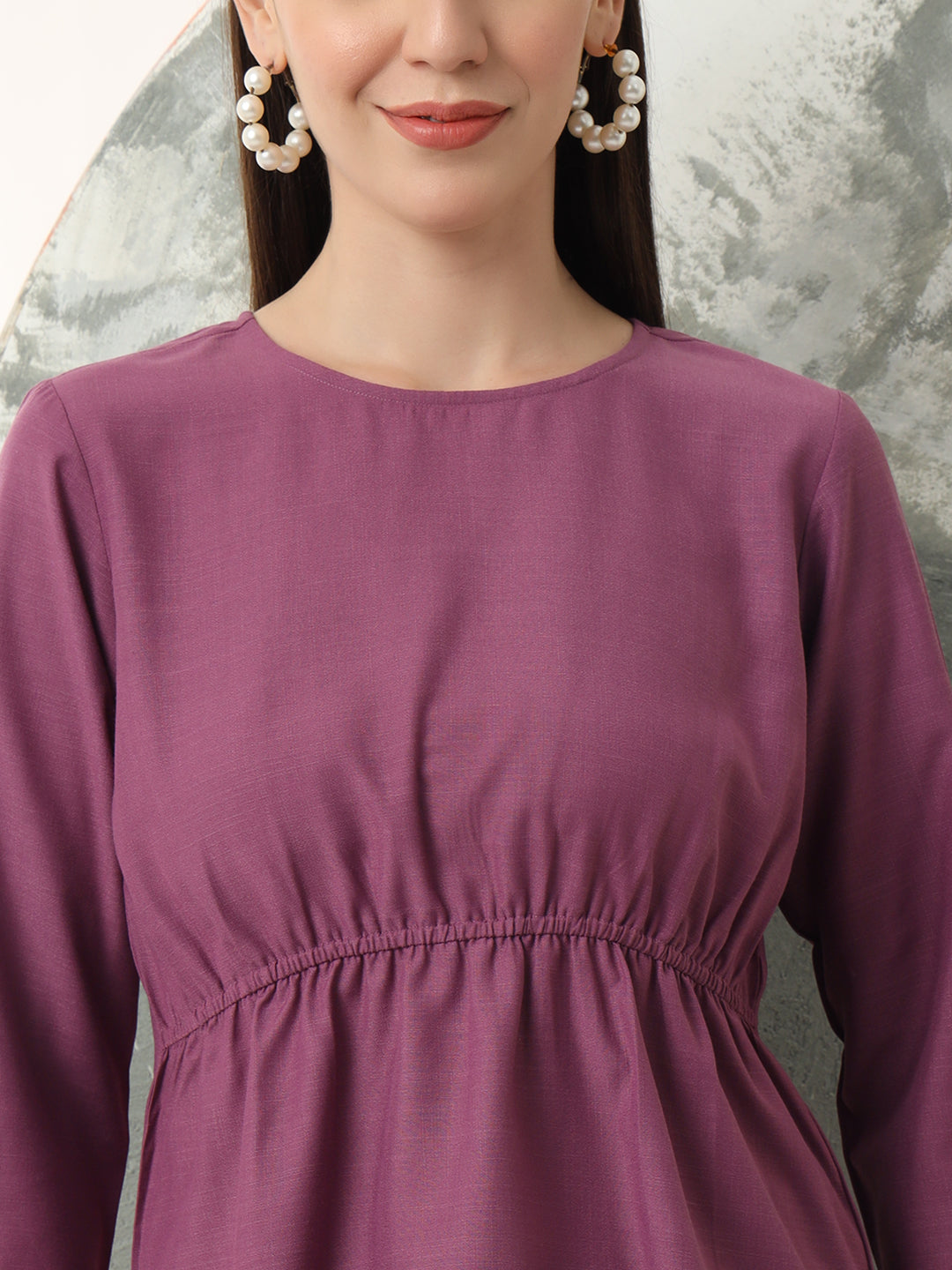 womens cool stylish round neck solid plain top