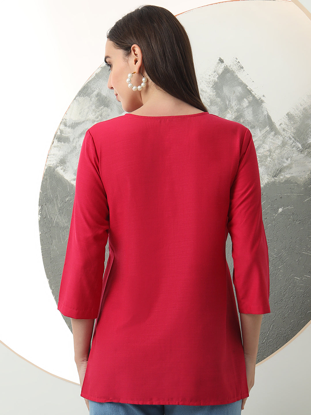 womens cool stylish round neck solid plain top