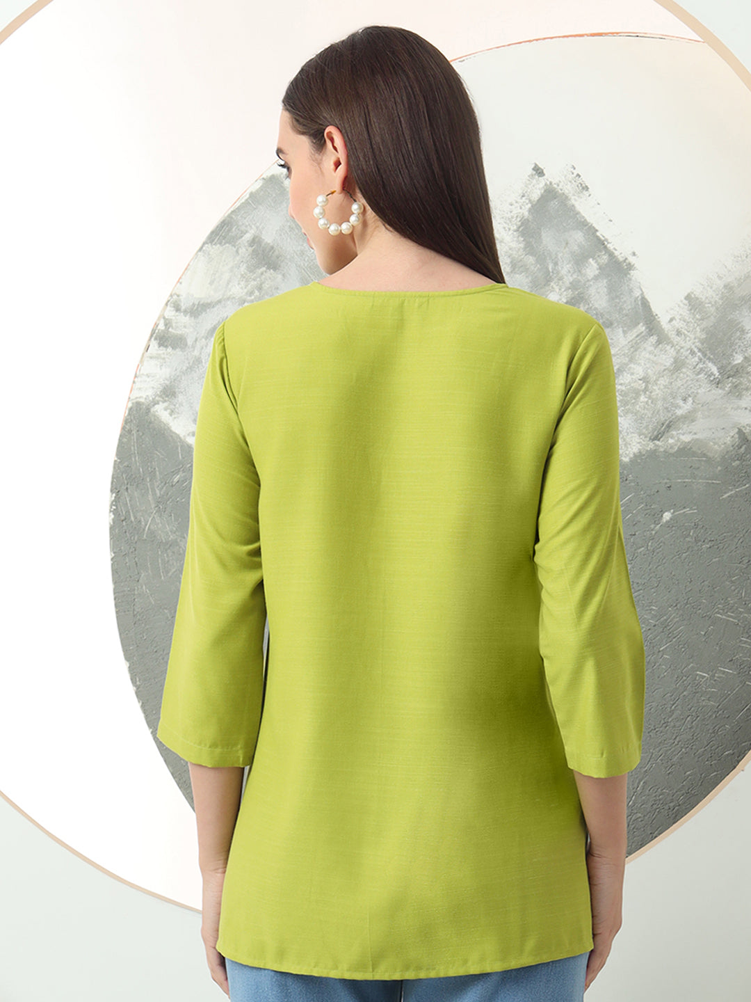 womens cool stylish round neck solid plain top