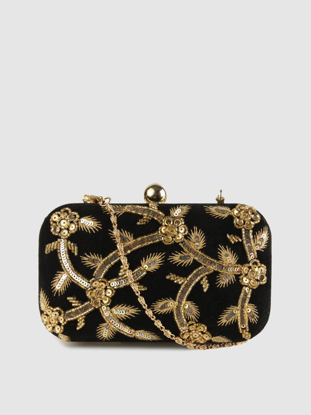 Black Gold Box Clutch