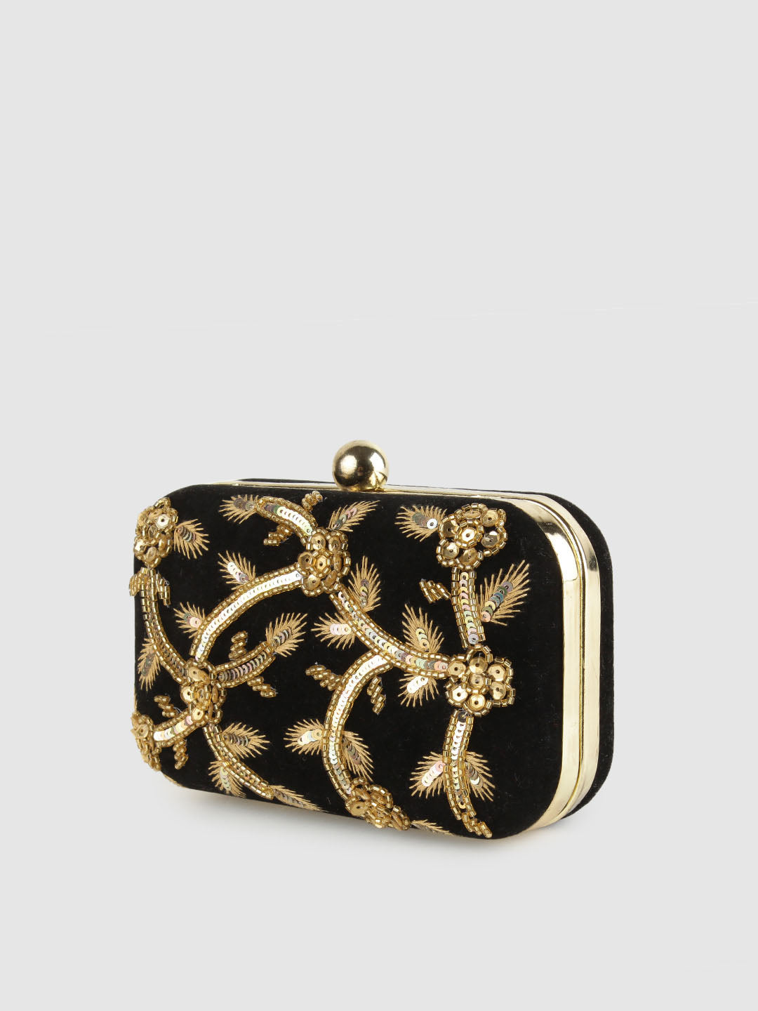 Black Gold Box Clutch