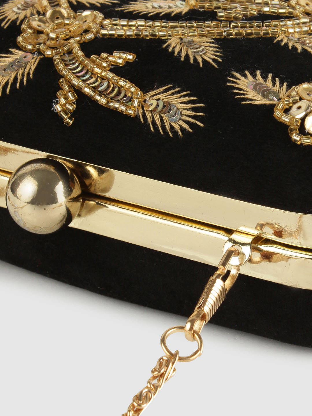 Black Gold Box Clutch
