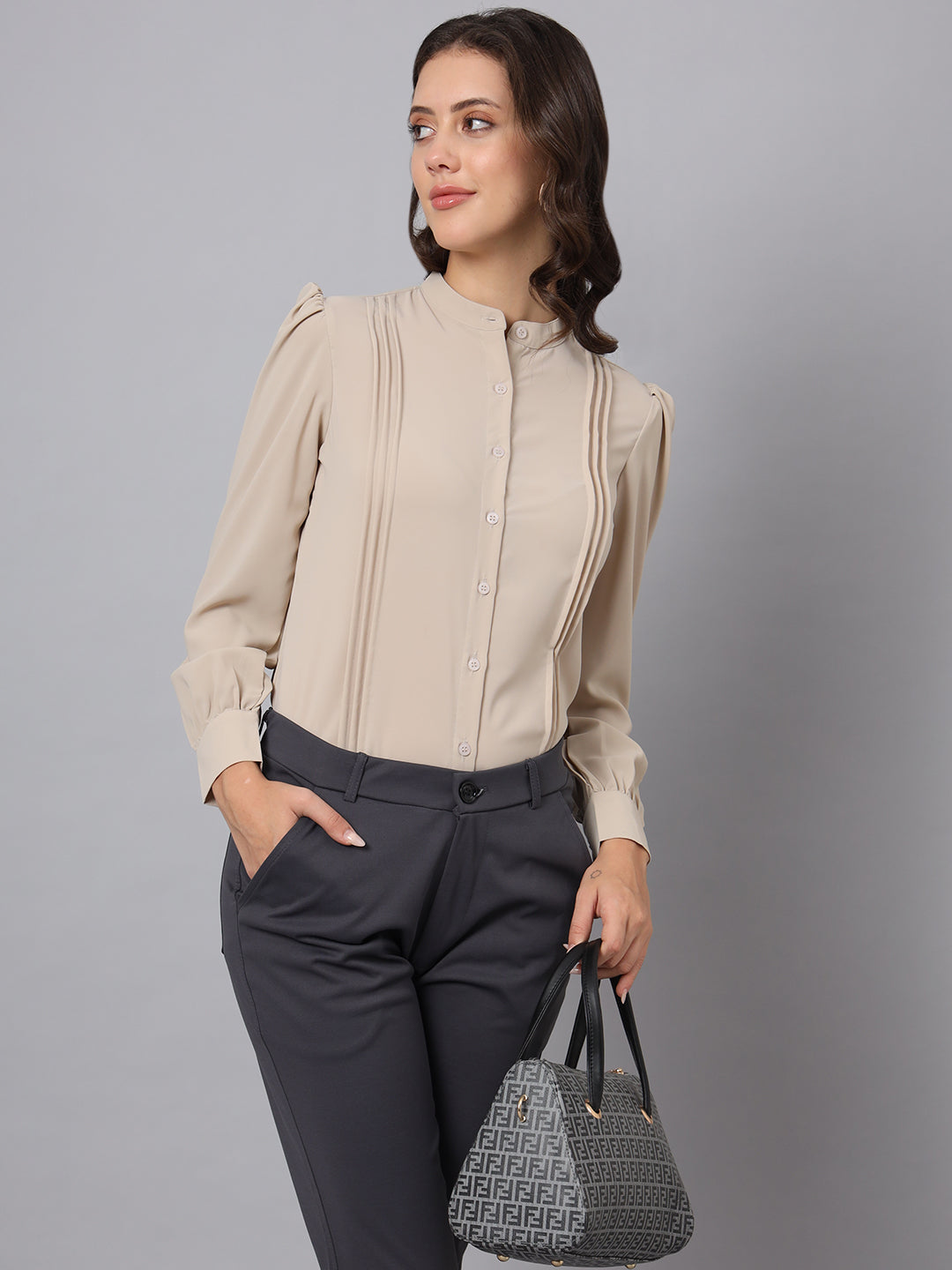 womens pleated formal shirts 4